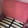 Single bed frame - pink velvet Image 2