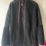 Longline black Borg fleece jacket Image 2