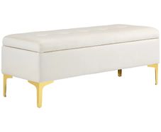 Storage Bench with Storage, load capacity up to 120 kg, 120 x 44 x 44.5 cm, Beige
