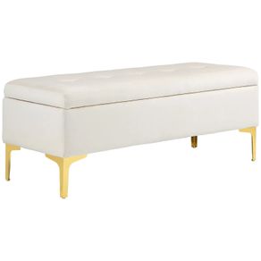 Storage Bench with Storage, load capacity up to 120 kg, 120 x 44 x 44.5 cm, Beige