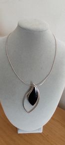 Sterling silver onyx stone necklace