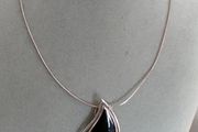 Sterling silver onyx stone necklace