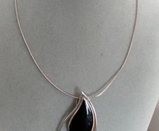 Sterling silver onyx stone necklace
