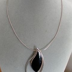 Sterling silver onyx stone necklace