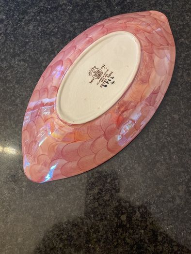 1920s Maling oval dish in Peony Rose