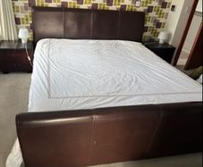 Ex Caseys - Magnificent Extremely Solid Leather 6Ft SuperKing Bed Frame