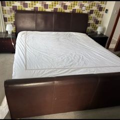 Ex Caseys - Magnificent Extremely Solid Leather 6Ft SuperKing Bed Frame