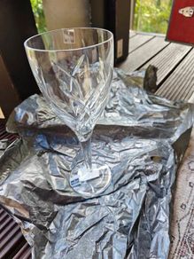John Rocha Waterford Signature.  25cm Crystal Goblets. 3 Boxed Pairs, 6 Glasses. New, Unused