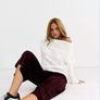 Moon River White Off-Shoulder Knit Jumper, Size M, New Image 8