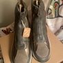 Bronze Tone/Taupe Grained Ankle Boots Image 5
