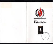 1968 Ireland The Dublin Stamp Society Coming-of-Age Dinner at The Clarence Hotel 20th November 1968 with 5d International Human Rights Year commemorative stamp tied with Cancel