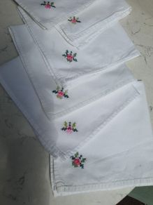 6 Embroidered Table Napkins