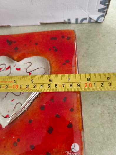 Jewelry Dish with a Heart  or as hanging wall glass plate made in greece