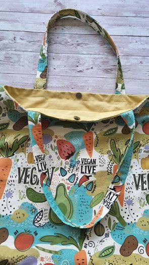 Handmade Tote Bags "Vegan " and "Citrus "