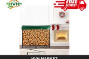 2.44m Steel Firewood Rack with Cover