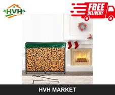 2.44m Steel Firewood Rack with Cover