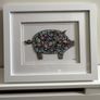 Handmade Framed Pig Pique Assiette Mosaic Image 2
