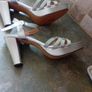 Silver ladies heeled sandals Image 2