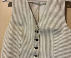 Zara Ladies Waistcoat Top  - Creamy white with Green Stripe - Size M - Unworn