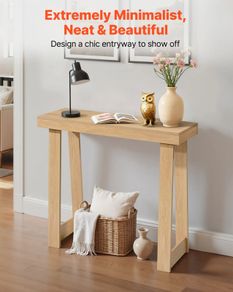91.5 cm Console Table, Modern Desk Behind the Couch, Wooden Rectangle Entrance Desk, Narrow Long Sofa Table Accent Stand, Ideal for Hallway