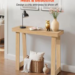 91.5 cm Console Table, Modern Desk Behind the Couch, Wooden Rectangle Entrance Desk, Narrow Long Sofa Table Accent Stand, Ideal for Hallway