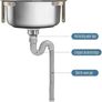 Small Kitchen Sink, Single Bowl Stainless Steel Sink for Undermount and Flushmount Intallation Reversible Drainer with Waste Pipes Clips (Color : Silver, Size : A(37x32cm) Image 4