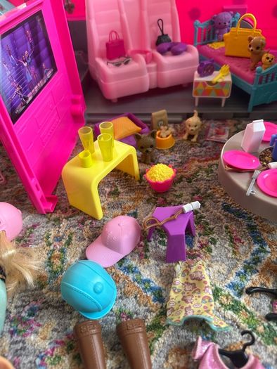 Barbie Campervan/Slide/Pool/Dolls/Accessories