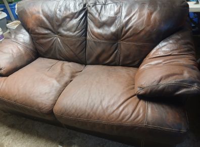 2 seater leather couch