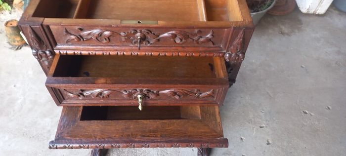 Antique ladies french seweing Chest oak early 1930s  Beautiful