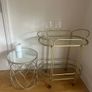 Gold drinks trolley and coffee table Image 2