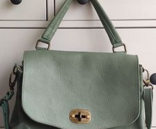 Borse in Pelle Sage Green Italian Leather Handbag - Very Good Condition