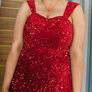 red evening dress Image 4