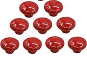 10Pcs Round Colorful Ceramic Cabinet Knobs Single Hole Pull Handle for Drawer,Cupboard,Dresser,Door Red (FREE POSTAGE)
