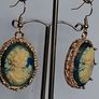 Gilted Oval Cameo Silhouette Earrings Image 4