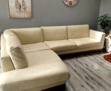 Incanto Divani Cream Italian Leather Sofa