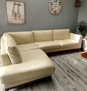 Incanto Divani Cream Italian Leather Sofa