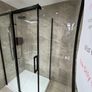 Ex Display Meryln Black 1200mm sliding door LEFT HAND , 900mm side panel and 1200x900 Level 25 shower tray Image 3