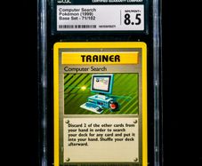 Computer Search 71/102 CGC 8.5 NM/Mint+ Graded Non Holo Rare Trainer WOTC Base Set 1999 Pokemon Card Vintage
