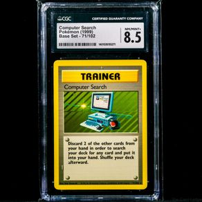 Computer Search 71/102 CGC 8.5 NM/Mint+ Graded Non Holo Rare Trainer WOTC Base Set 1999 Pokemon Card Vintage