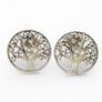Vintage 925 Sterling Silver Tree Of Life Earrings Image 3