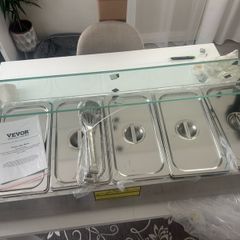 1.2 meter long  35cm wide 220v Commercial Electric Food Warmer Countertop Buffet  with Glass Shield 1500w