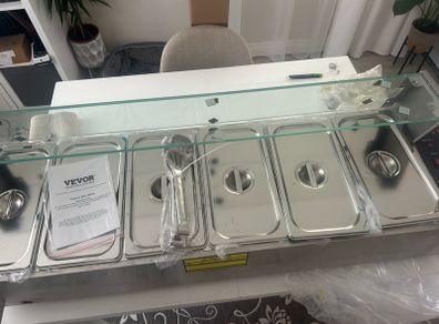 1.2 meter long  35cm wide 220v Commercial Electric Food Warmer Countertop Buffet  with Glass Shield 1500w
