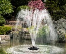 Pond Floating Fountain with 2500L/H Fountain Pump, Color-Changing LED Lights, 27 FT Power Cord, 3 Spray Patterns, for Outdoor Pond Pool, Black