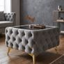 Chesterfield Velvet Square Coffee Table with Glass Image 3