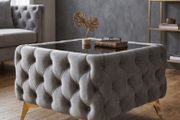Chesterfield coffee table glass top