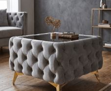 Chesterfield coffee table glass top