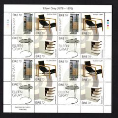 2015 Ireland Eileen Gray (1878-1976) Commemorative Stamp Sheetlet Plate 1B1B1B1B Mint Never Hinged (MNH)