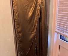Brand new khaki satin trousers size 12/14