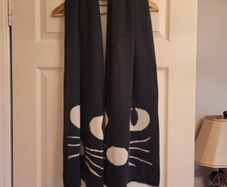 Cat styled long reversible scarf