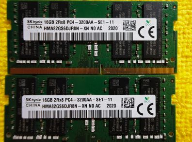 Sk Hynix Ddr4 Sdram Sodimm 32gb Hma82gs6djr8n (x2)